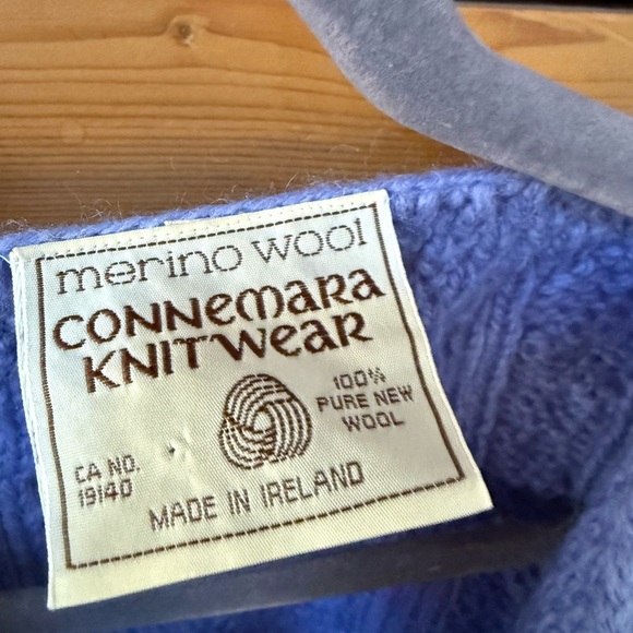 Connemara Knitwear Merino Wool 100% Pure Wool Made in Ireland purple cardigain - Picture 4 of 8